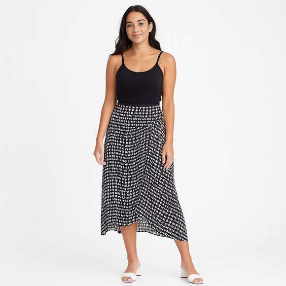 Theory Black and White Asymmetrical Skirt - Picture 1 of 4